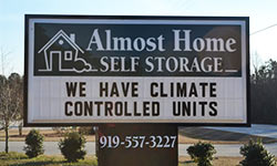 Almost Home Storage sign